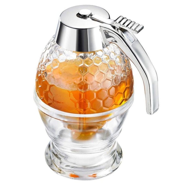 200ml honey dispenser with standing honey container, syrup and sugar bowl