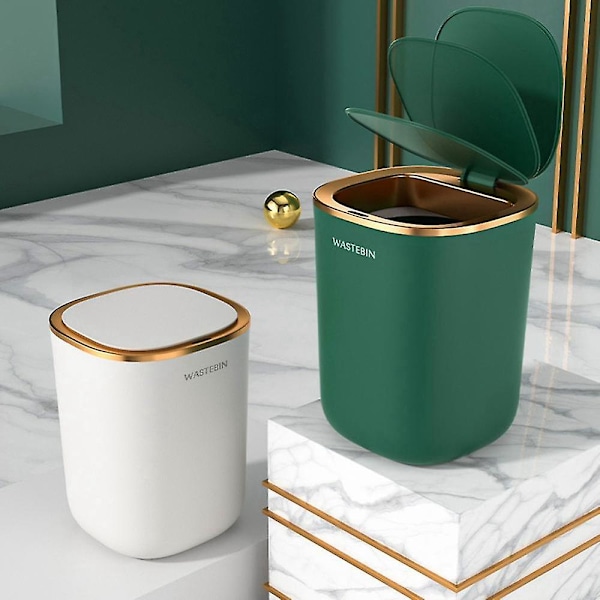 12L Skraldespand Køkken Badeværelse Toilet Affaldsspand Automatisk Induktion Vandtæt Affaldsbeholder Med L