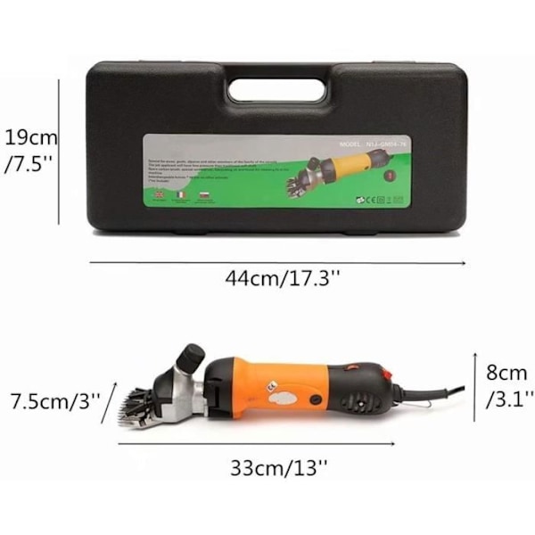 SWAREY Elektrisk fårklippare 900W Justerbar hastighet Flexibelt skaft för får- och getull Orange