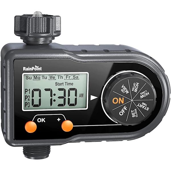 Sprinkler Timer, Vandingstimer Til Have Slange Programmerbar Vanding Timer Med 3 Vandingsprogrammer