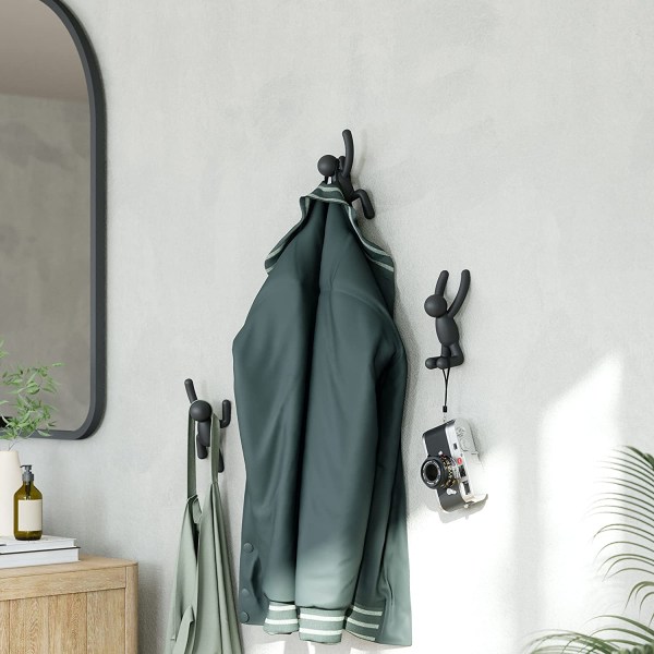 Buddy Hooks assortert. Buddy Wall Hooks - Dekorativ klesstativ, sett med 3, svart.
