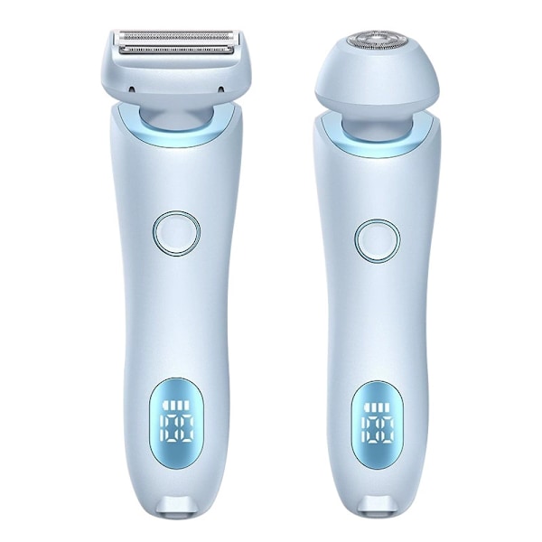 2-i-1 Bikini Trimmer Elektrisk Barbermaskine til Kvinder, Silky Glide Pro Hårfjerning til Barbering af Ben, Arme, Armhuler og Ansigt Blue