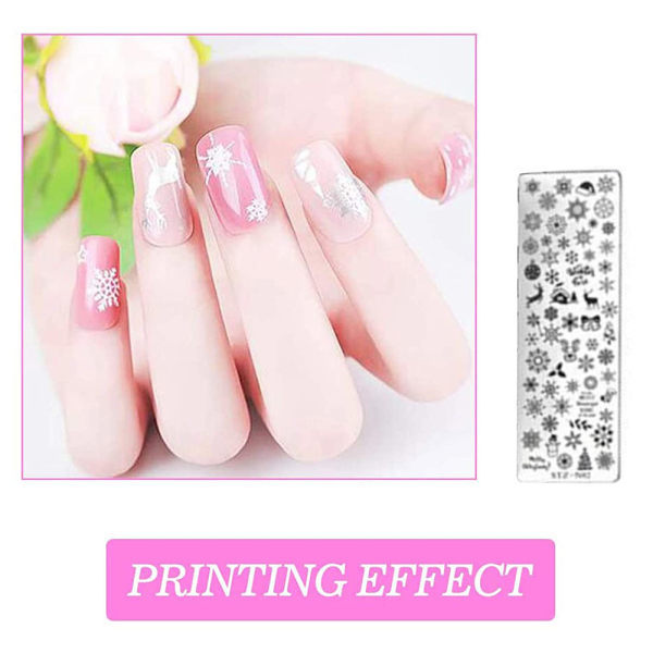 Manikyr stempel skabeloner model 12 Nail Art Plates Stämpling Nagelbild stempel stencil metalplader negle tatovering med kort sæt