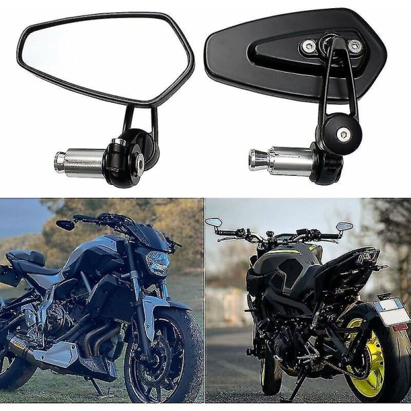 Motorcycle Handlebar Mirrors Motorbike Mirrors for XJ6 MT01 MT03 MT07 MT09 (Black)