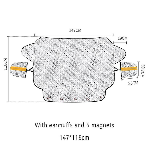 Vinter Bil Vindruta Snöskydd Multifunktionell Auto Solskydd Framruta Skydd