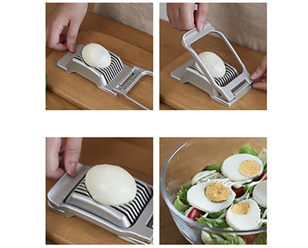 Eggeskjærer i rustfritt stål, tåler oppvaskmaskin, eggdeler, potetkutter, egg-FY-