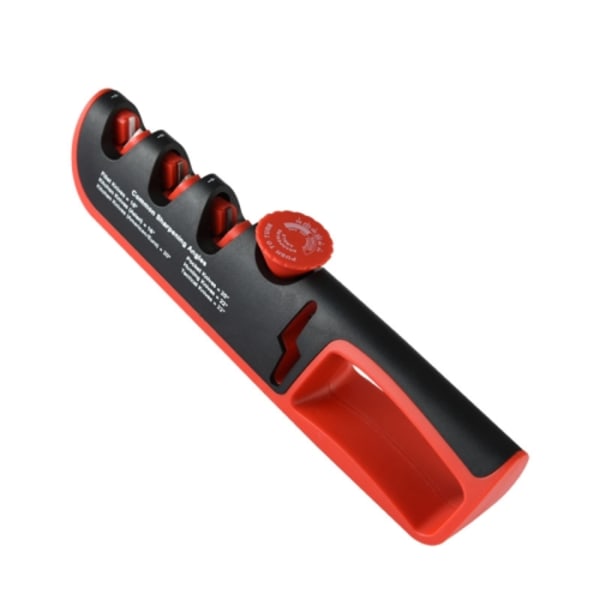 4-i-1 justerbar manuell knivvässare Multifunktionell knivslipare (svart röd)
