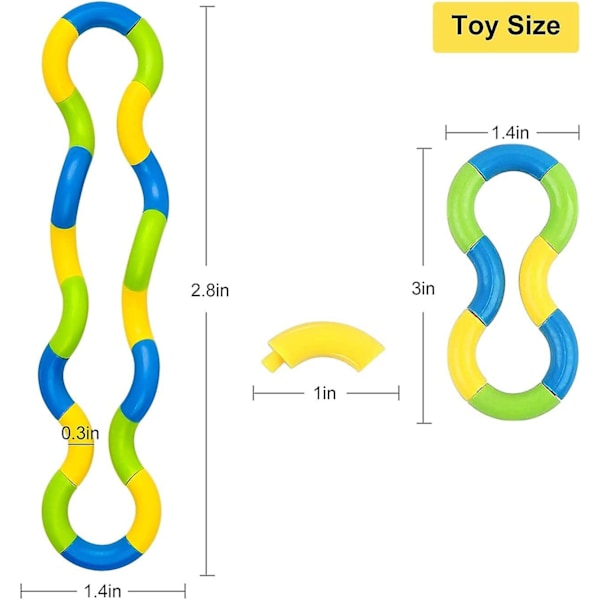 2-pakks Tangle Twist Fidget Toys/Sansestimulerende leker Multifarget