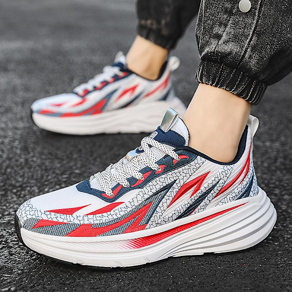 Herrsneakers Andas sportssko Mote løpesko 3Clt179 WhiteRed WhiteRed 42
