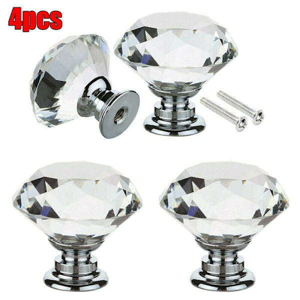 12-pack Hem Klar Diamant Kristall Dörrknopp Kristallklar Crystal clear 12PCS