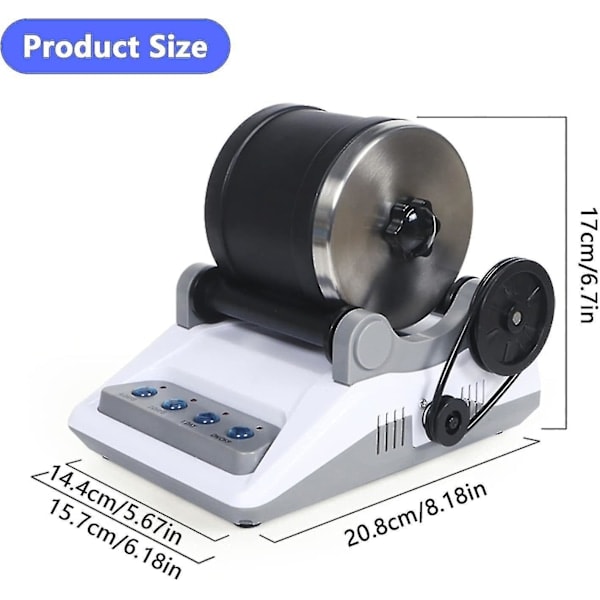 Stenslipningsset, Professionell Stenkoppsset, Poleringstrumlare, Stenslipmaskin, Stenslipare, 7-dagars Timer, 4 Poleringspulver