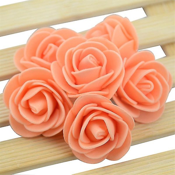 100 stk Mini Håndlaget Boble Skum Rose For Bryllup Hjem Innredning Scrapbooking Blomster Håndverk Krans Tilbehør Plastic