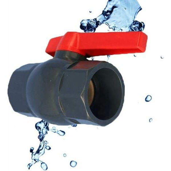 PVC-kulventil, U-PVC-plastventil, raka kopplingar för flödeskontroll och stopp (φ40 mm)