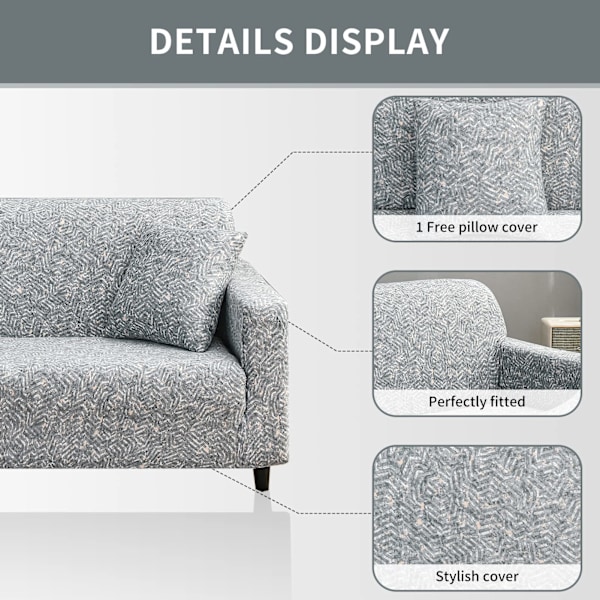 Elastisk sofabetræk til 3-personers sofa [YDE]
