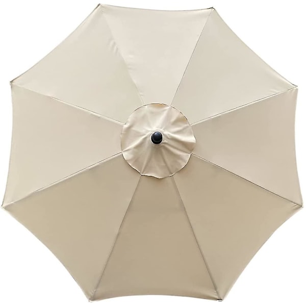 Erstatning parasolltrekk, 8 ribber, 3 m, vanntett, anti-UV, erstatningsstoff, beige