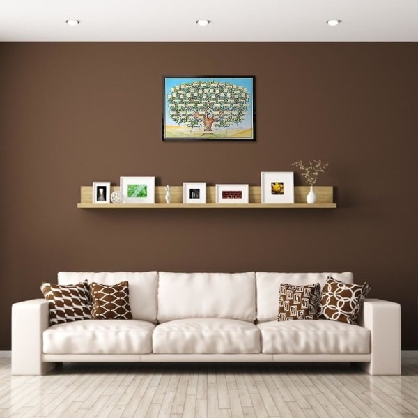 Familietrekart Personlig Familietre Lerret, 40*60CM