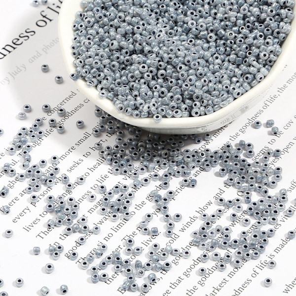 Seed beads - 2mm - 1000st - Färgglada Grey grå