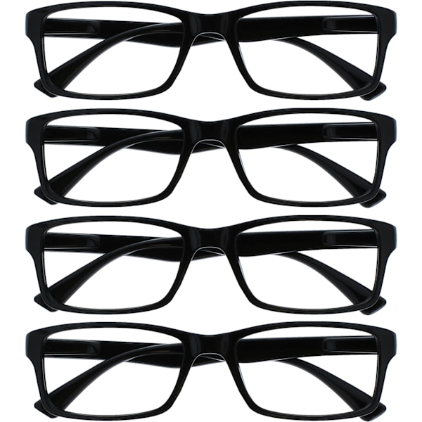 Yritys Black Readers Value 4 Pack Designer Style Herr Dam RRRR92-1 +2,50 Musta Musta Musta Black +2.50 Magnification