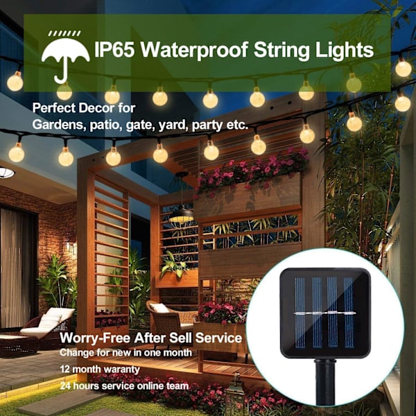 Utomhus String Lights, Lampor Vattentät Uteplats Lights String