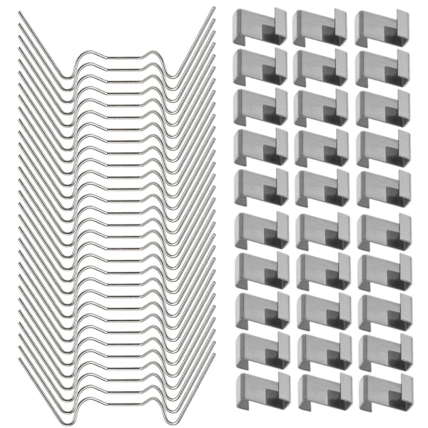 100 st växthusklämmor för glas, rostfritt stål växthusfönsterklämmor glasruta Fixin