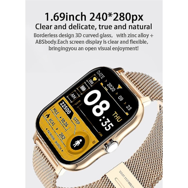 Dam Smart Watch Herr 1,69\" Cor Screen Full Touch Fitness Tracker