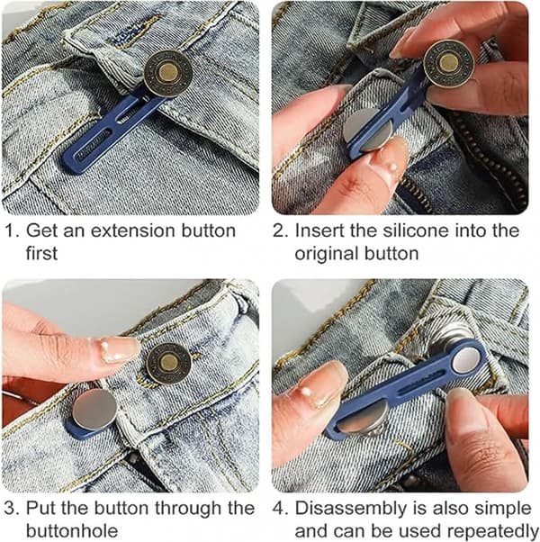Buttonhole Extender 6 Pieces Bronze - Trouser Extender - Jeans Trouser Extender - Trouser Widening Button - Jeans Extension Button - Button Extender-FY-