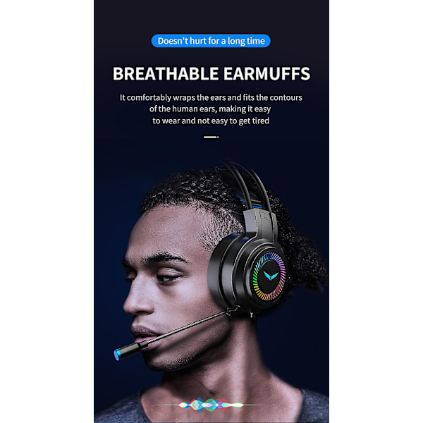 G58 Gaming Headset Hovedmontert 7.1 Kanaler Spise Kylling Kablet Headset med Mikrofon Headset Rosa