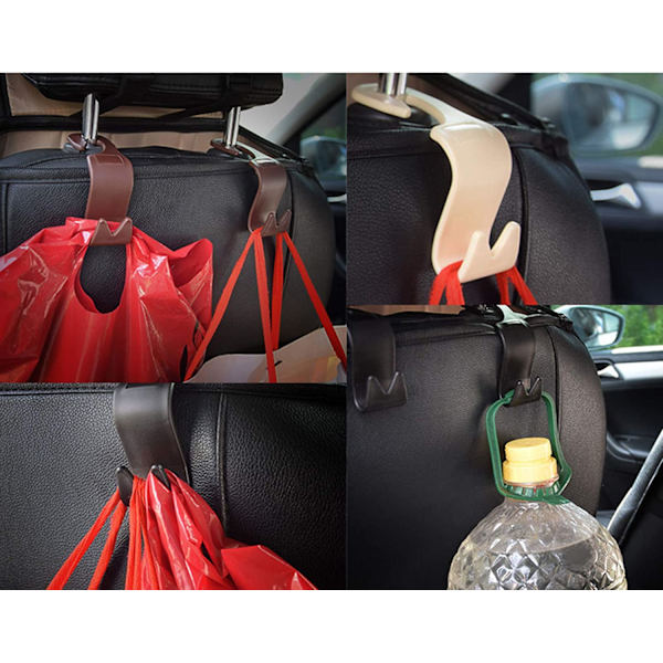 4-pack bilkrokar för handväskor och väskor Auto nackstöd krok bilbaksäte handväska galge