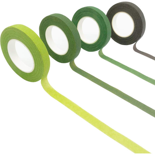 4 stk Blomsterteip, Blomsteromslag Limtape Vanntett Teip for Bukettstengler DIY Håndverk (4 Farger)