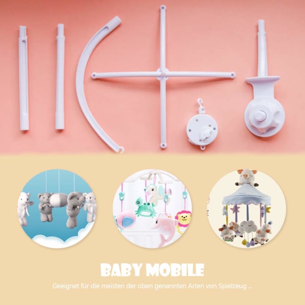 Mobilhållare med speldosa för bebis mobilhållare hållare för mobil baby för spjälsäng / spjälsäng