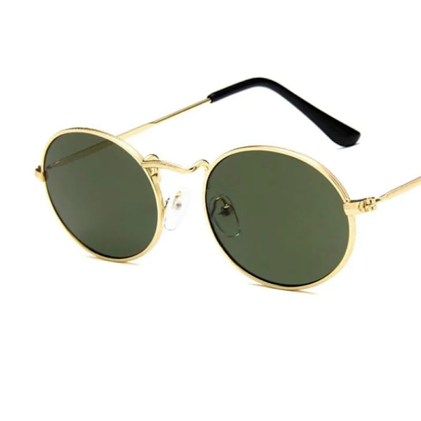 RBRARE Ny Ankomst Dame Solbriller Retro Metal Oval Solbriller Herre Candy Farve Transparent Solbriller Vintage Solbriller GoldRed GoldRed As picture
