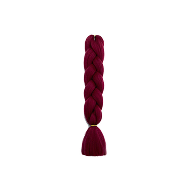 60 cm punottu hiuslisäke, synteettikuitu, virkattu punos, dreadlocks, monivärinen Wine Red