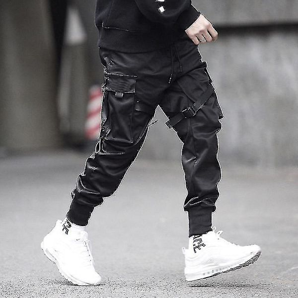 Miesten Hip Hop, Nauha, Taskulliset Cargo-housut -Q- XL