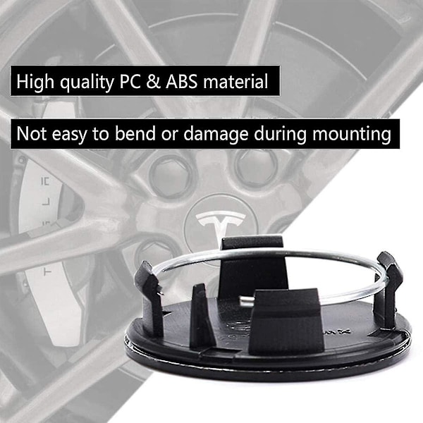 Hjulkapselset för Tesla Center Hub Cap Set Hjulmutterkåpa Navkåpa för Model Y Model 3 Model S Model X (Model 3)
