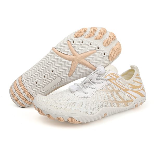 Hike Footwear Dam- og Herrskor Barfot Andningsbare og Halkfrie Sports Vattensko Hvit Gull White Gold White Gold 43