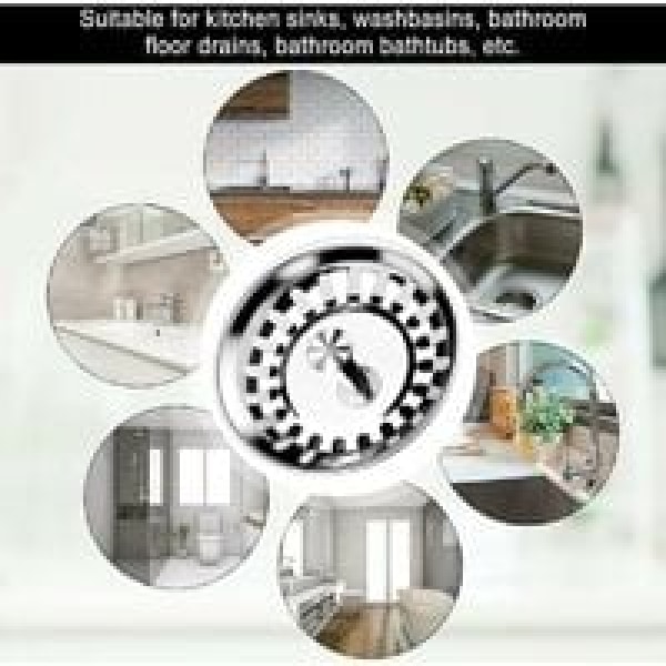 Diskhopropp Hålsil, 2 st 80 mm Rostfritt Stål Skydd Diskhoavlopp Propp för Kök Badrum Dusch