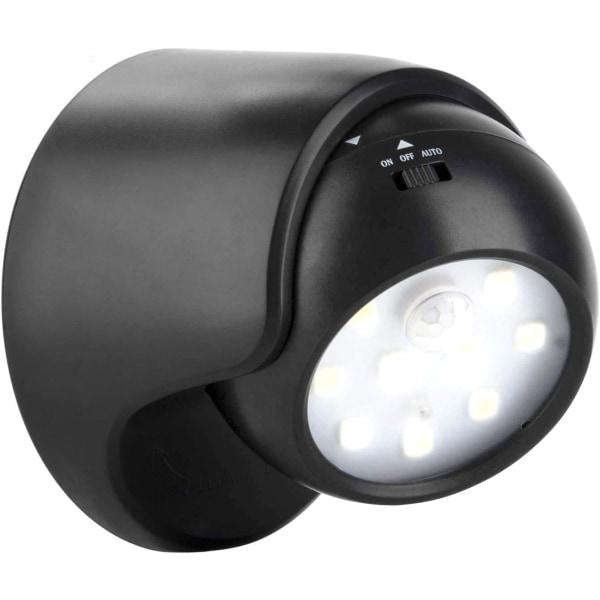 Outdoor wall light with motion detector | 1000 Lumen LED Outdoor Lighting | Battery Powered Cordless Lighting | 360 degree swivel and tilt