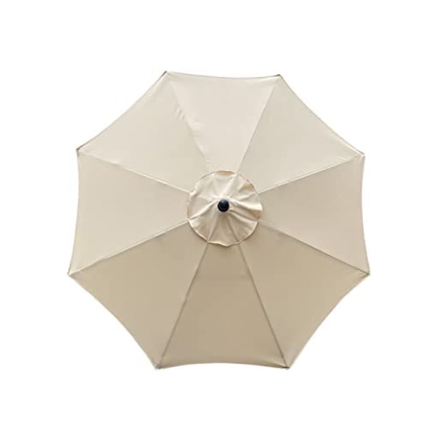 Cover för parasoll, 8 revben, 3 m, vattentät, anti-UV, ersättningstyg, beige