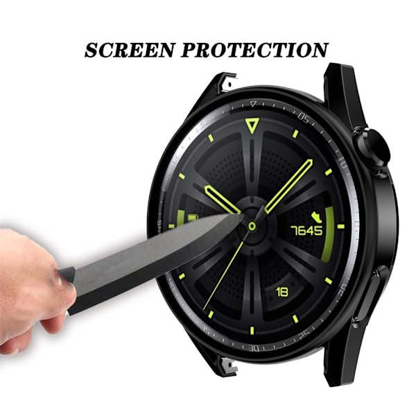 Smartwatch-etui med hærdet glasfilm Smartwatch-etui til GT3 46 mm sort