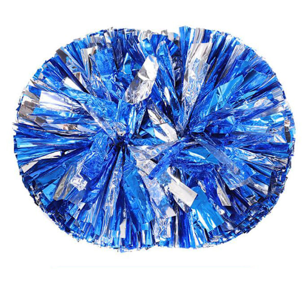 2 metallfolie-cheerleadingpompoms blue silver