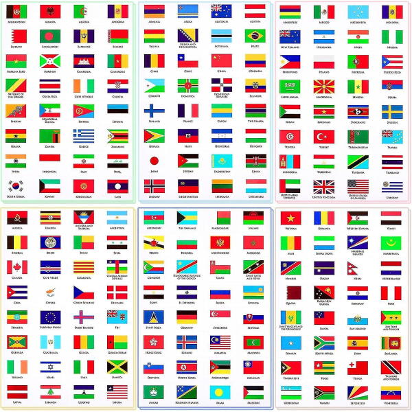 384 PCS Verdensflagg Klistremerker Assorterte Landflagg Klistremerker Verdensflagg Klistremerker Verdensland Klistremerker Planlegger Reise Mini Flagg Klistremerker Perfekt
