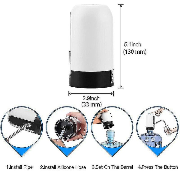 Hemprylar Vattenflaskpump Minipipa Elektrisk Handpress Vattenpumpar USB Charge Automatisk Bärbar Drycksvattendispenser