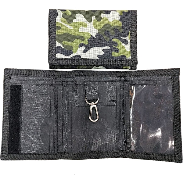 1. Camo Lommebok, Polyester/Canvas/Oxford/Barn Lommebok, Tenåringsgutter Lommebok (Militærgrønn)