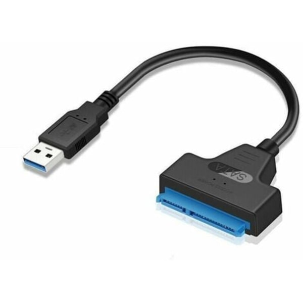 USB 3.0 till SATA III hårddiskadapterkabel, lätt och utrustad med LED, lämplig för 2,5 tums SSD och hårddiskar.