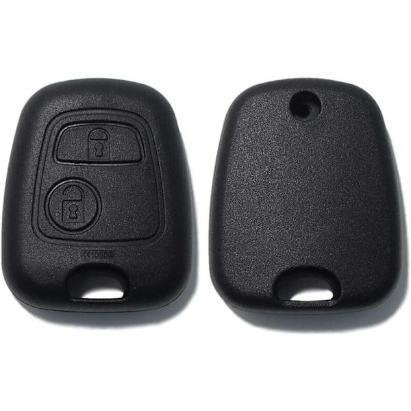 Reservedel med skruer fjernkontroll 2 knapper for Citroen C1 C2 C3 C4 C5 Xsara Picasso Saxo Berlingo Toyota Aygo Peugeot 103 106 107 206 207 208 306 307 308 406 407 508 806 1007 Svart