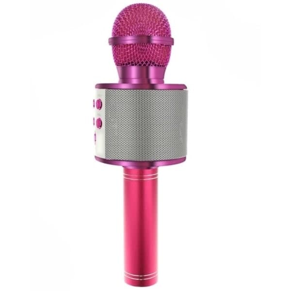Bluetooth-karaokemikrofoni kaiuttimella, vaaleanpunainen