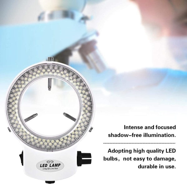 144 LED-ringljuspärlor Ljuskälla Ljusjusterbar ringlampa för stereomikroskop (vit) Cisea