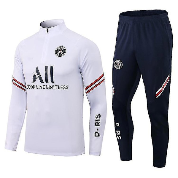2021 fotboll Paris tröja jacka sportdräkt Caddy vuxen kostym vit white 12 125cm