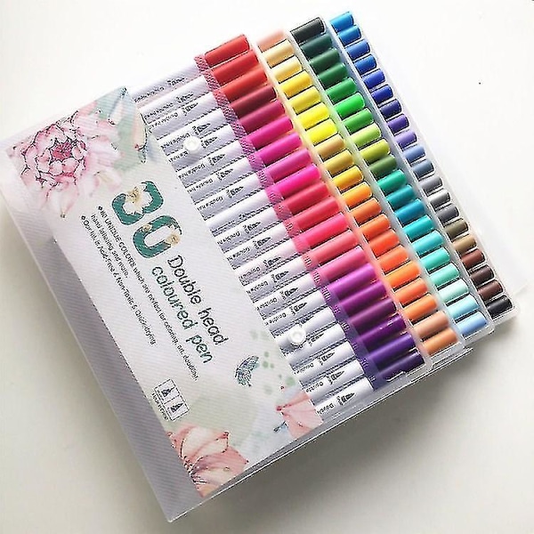 Akrylpenner, 48 fargede permanente vanntette pennar for steinmaling, DIY-fotoalbum, akrylpenner i plast. Farge tilfeldig