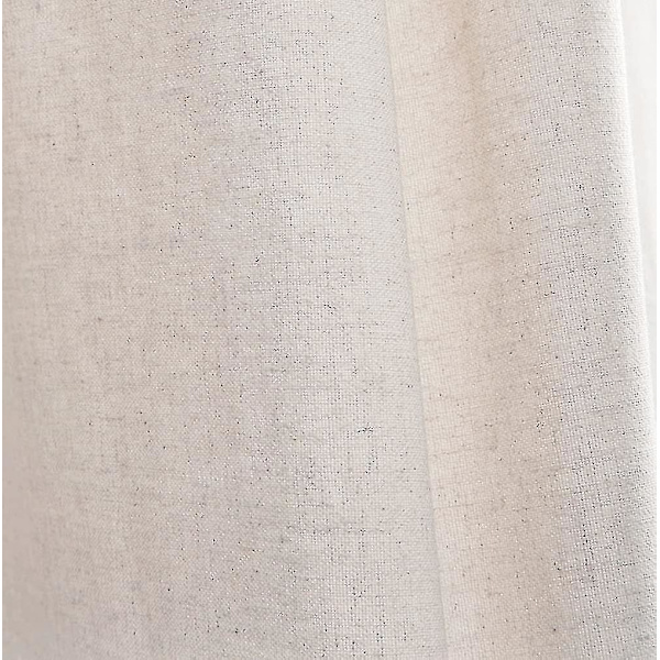 Elegant bruseforhæng i linnedblanding med flæser, 183 x 183 cm, naturlig badeværelsesindretning [YDE]